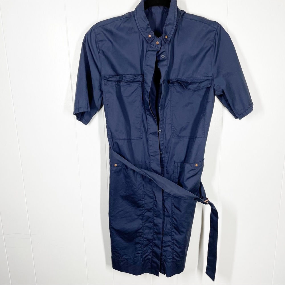 Zara Basic Navy Shirt Dress, Size L